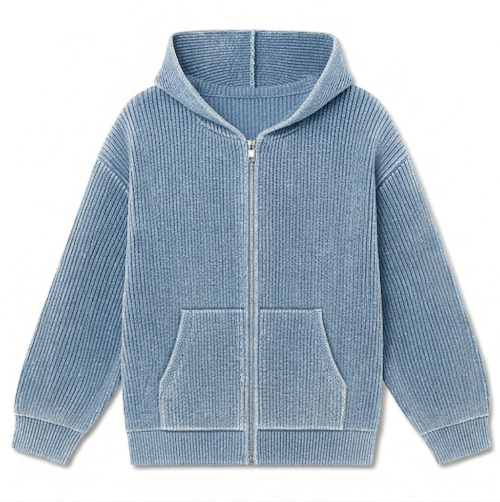 Baby Blue Rib Hoodie