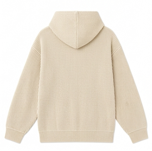 Cream Rib Hoodie