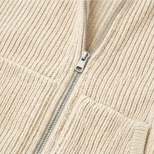 Cream Rib Hoodie