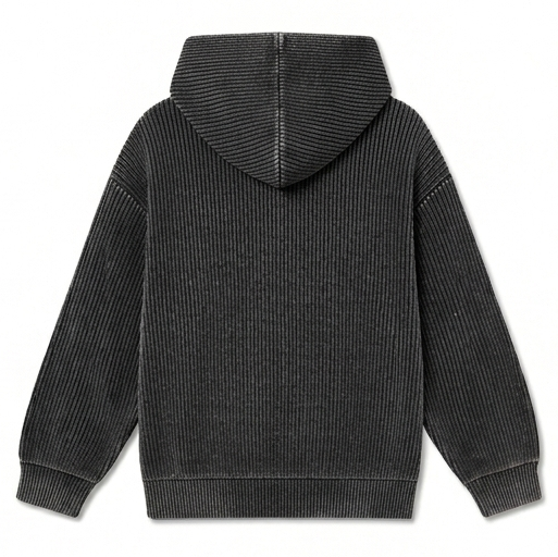 Black Rib Hoodie