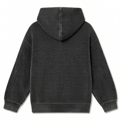 Black Rib Hoodie