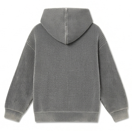 Gray Rib Hoodie