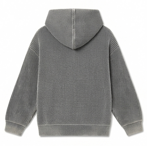 Gray Rib Hoodie