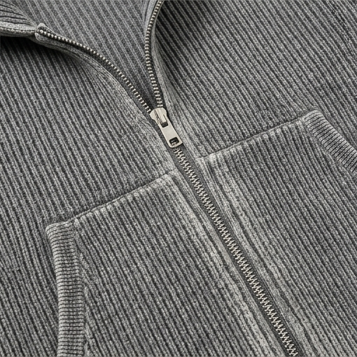 Gray Rib Hoodie